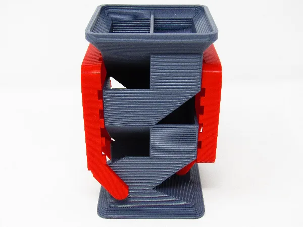 Red 3D Dice Tower Closed