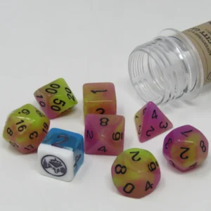 Purple & Green Glow Dice Set