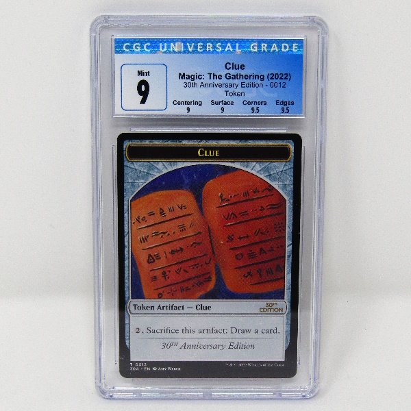 30th Anniversary Edition Clue Token #0012 CGC Graded 9 front view